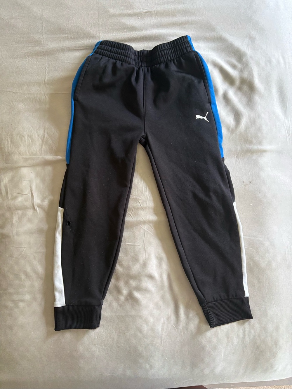 Puma Black, Blue & White Kids' Jogger Sweatpants